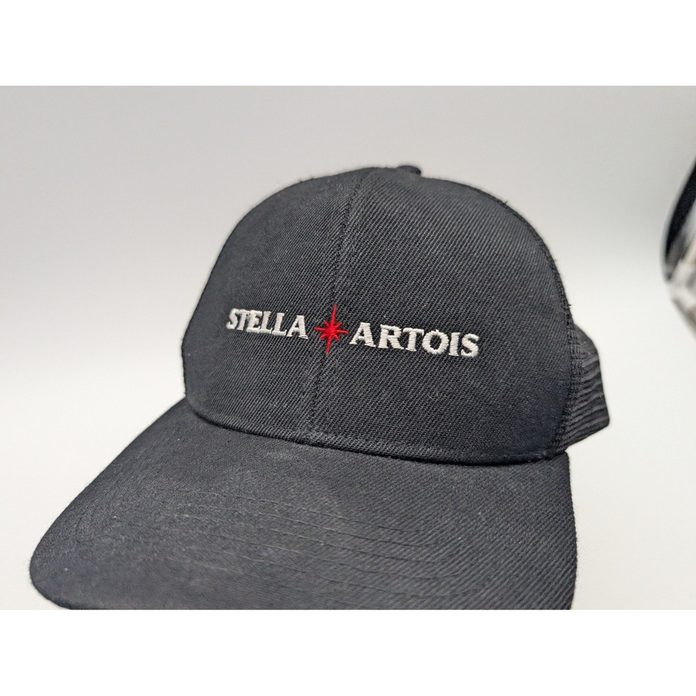Stella Artois Beer Trucker Hat Black Mesh Snapback Adjustable Baseball Cap